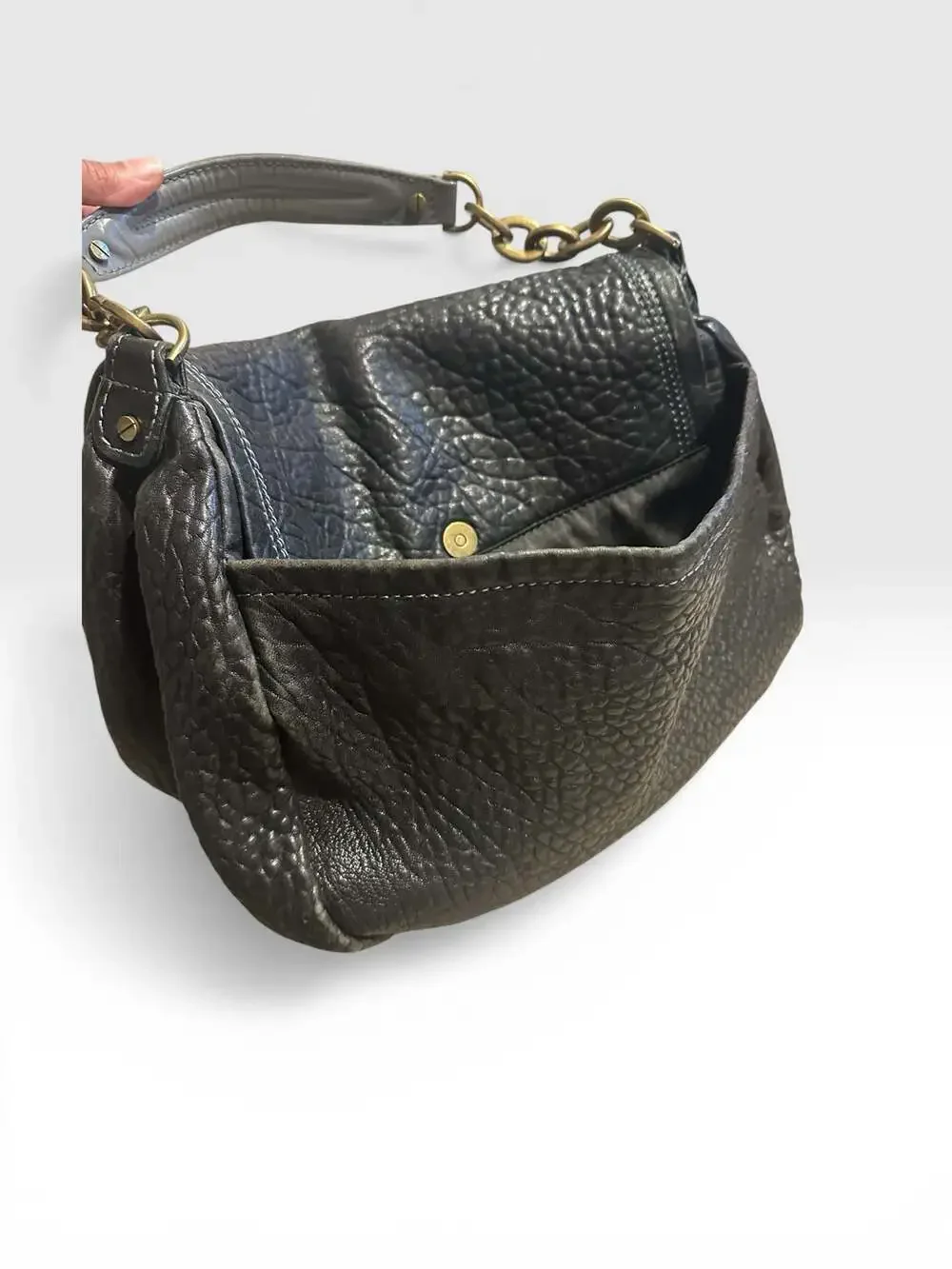 Lanvin pebbled leather